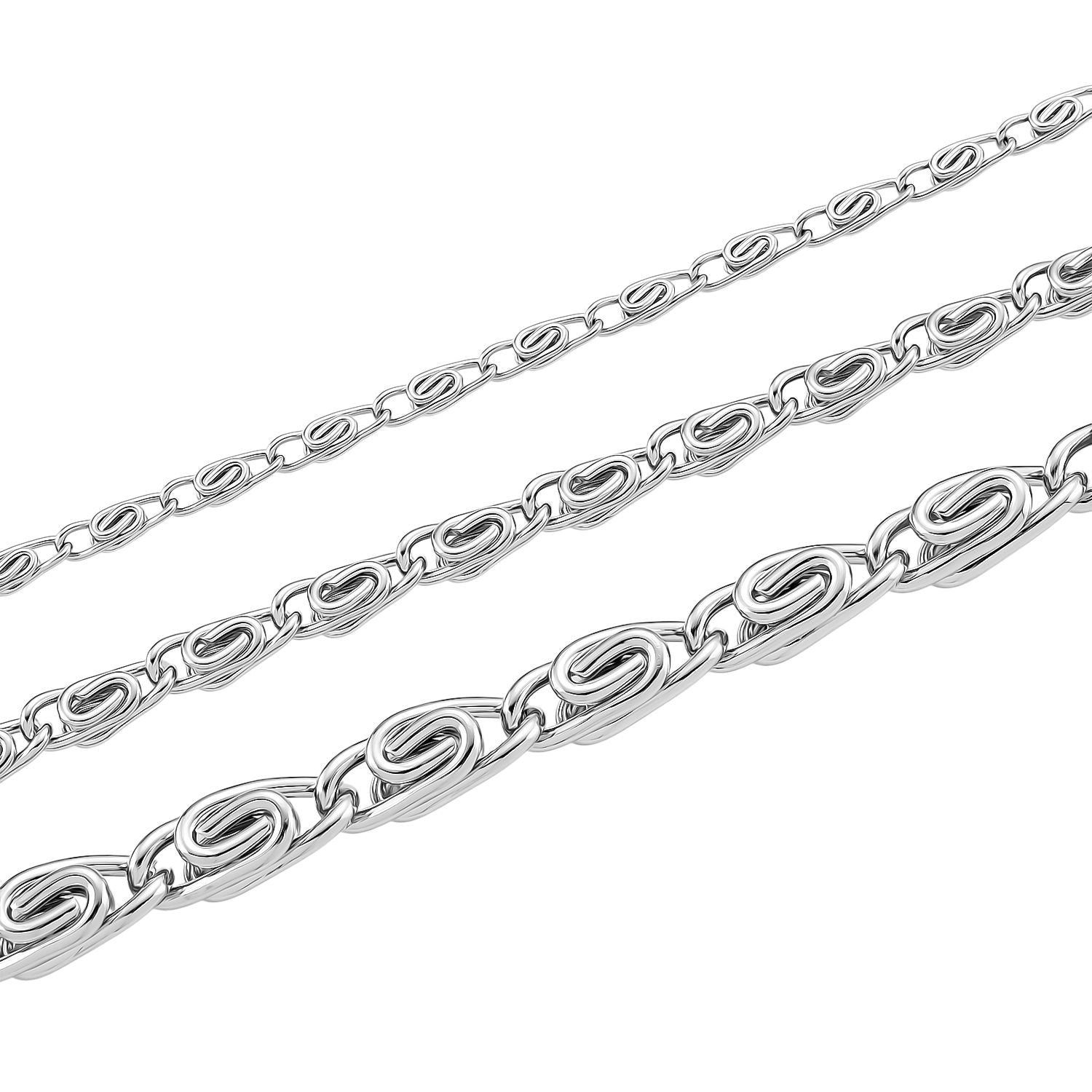 Mehrreihiges Byzantiner Collier, Nickelfreies Messing, ca. 47 cm + 3.5 cm Extender, Silberfarben