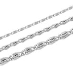 Mehrreihiges Byzantiner Collier, Nickelfreies Messing, ca. 47 cm + 3.5 cm Extender, Silberfarben