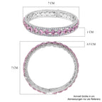 Rosa Zirkonia, Weißer Zirkonia Armreif, Flexibles (ca. 18-19 cm), Nickelfreies Messing