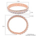 Weißer Zirkonia Armreif, Flexibles (ca. 18-19 cm)  Nickelfreies Messing