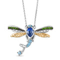 GP - Kyanit, Himmelblauer Topas Halskette ca. 45 cm 925 Silber Rhodiniert und 750 Gelbgold Vermeil ca. 0.78 ct