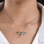 GP - Kyanit, Himmelblauer Topas Halskette ca. 45 cm 925 Silber Rhodiniert und 750 Gelbgold Vermeil ca. 0.78 ct