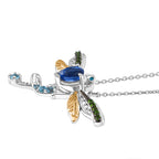 GP - Kyanit, Himmelblauer Topas Halskette ca. 45 cm 925 Silber Rhodiniert und 750 Gelbgold Vermeil ca. 0.78 ct
