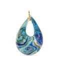 IL MURANO DI FRANCESCA - Blaues DROP Anhänger 925 Silber 750 Gelb Vergoldet