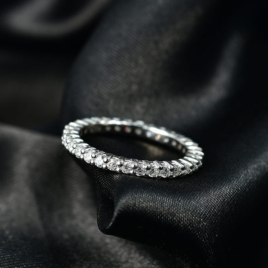 D'Joy Moissanit Ring 925 Silber Rhodiniert (Größe 19.00) ca. 1,09 ct