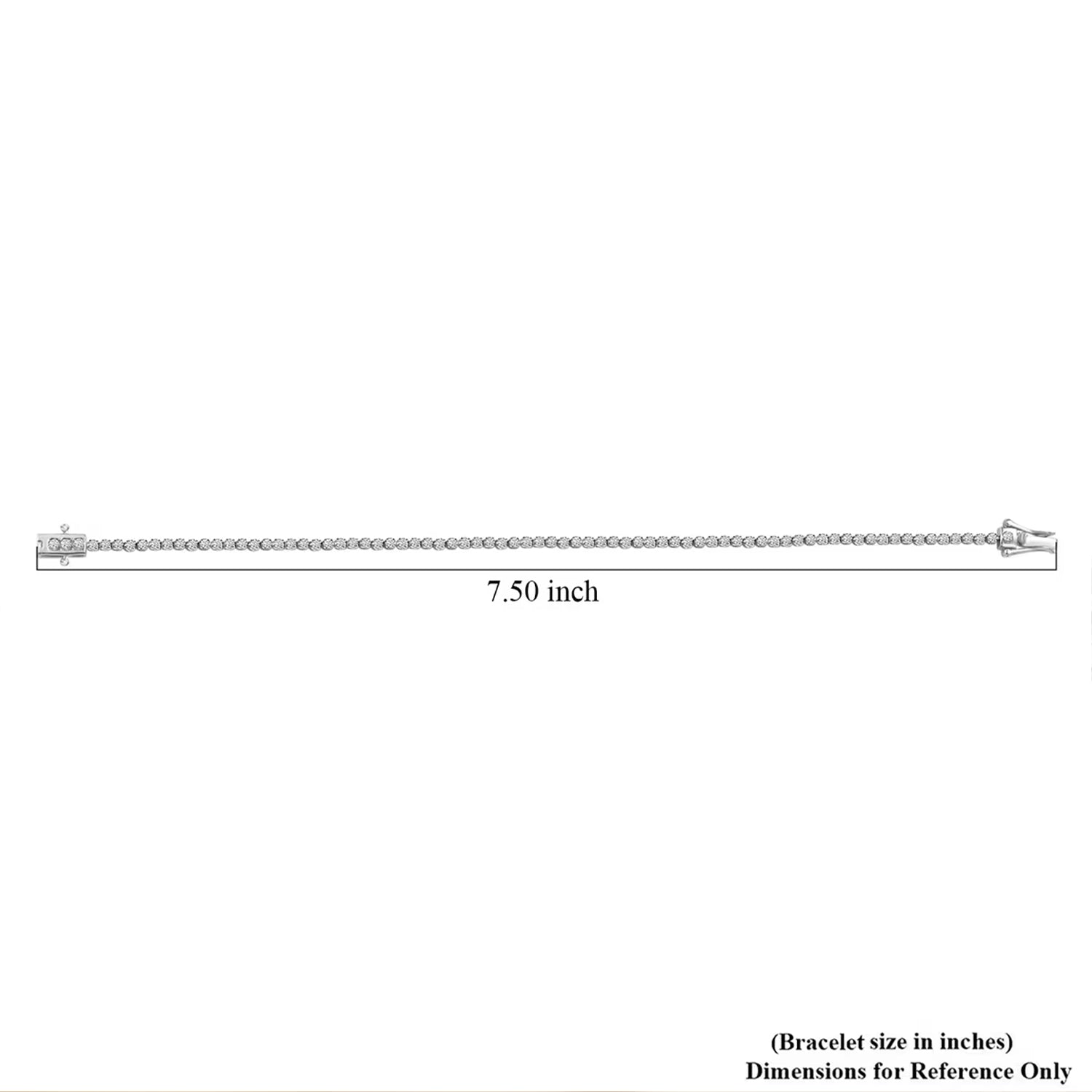 D'Joy Lab Grown Diamant I2-I3 Armband ca. 20 cm 925 Silber Rhodiniert ca. 1,00 ct.