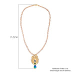 D'Joy Pfau Quarz Triplette, Pfirsich Perle (4-4.5mm) Halskette ca. 45 cm 925 Silber 750 Gelbgold Vermeil