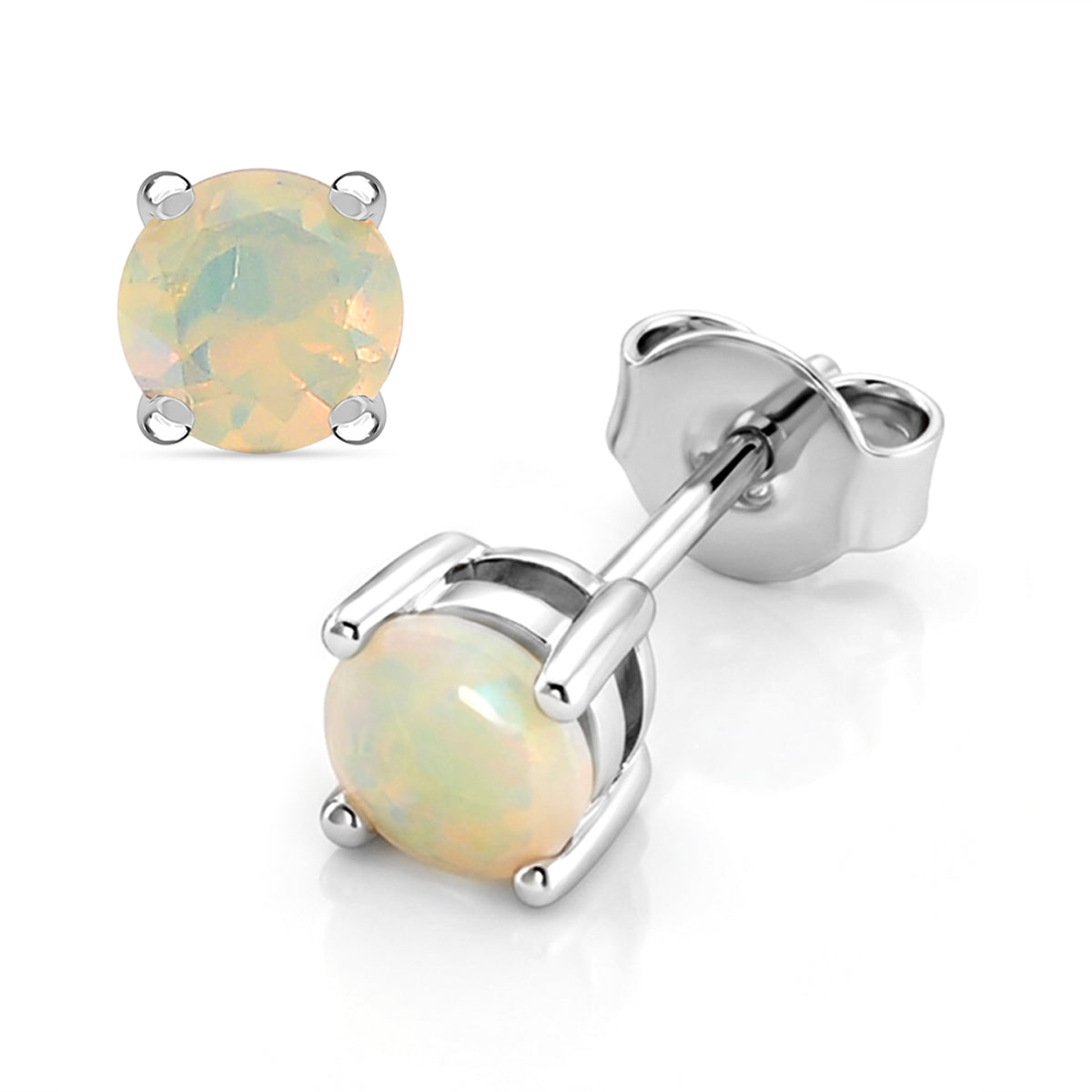 D'Joy Natürlicher, äthiopischer Welo Opal Ohrringe 925 Silber Rhodiniert ca. 0.90 ct