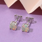 D'Joy Natürlicher, äthiopischer Welo Opal Ohrringe 925 Silber Rhodiniert ca. 0.90 ct