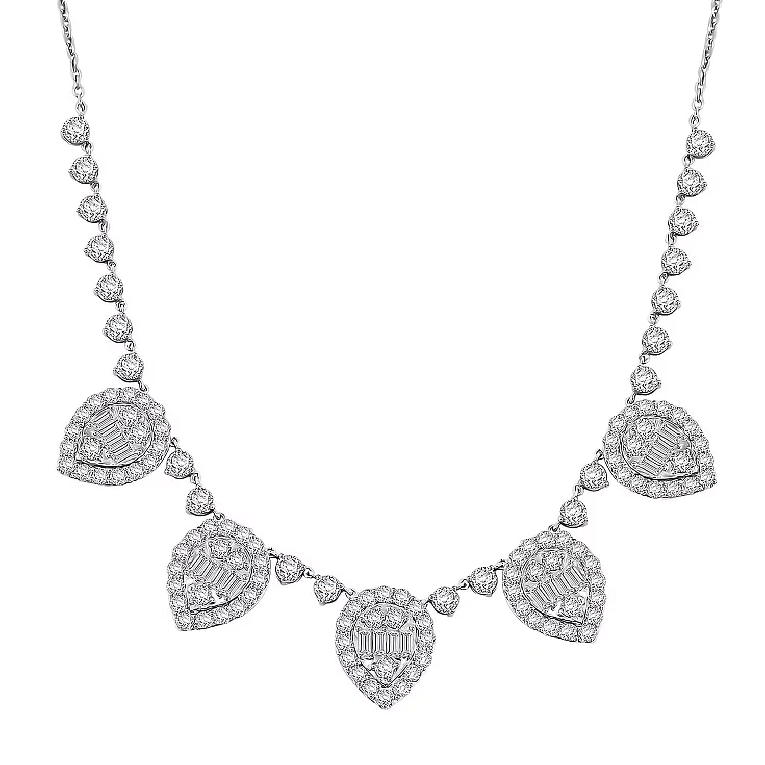 LUXURIANT DIAMOND - Lab Grown Diamant SI1 Halskette ca. 45 cm 925 Silber Silber (10-15 Werktage Lieferzeit) ca. 6.75 ct