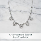 LUXURIANT DIAMOND - Lab Grown Diamant SI1 Halskette ca. 45 cm 925 Silber Silber (10-15 Werktage Lieferzeit) ca. 6.75 ct