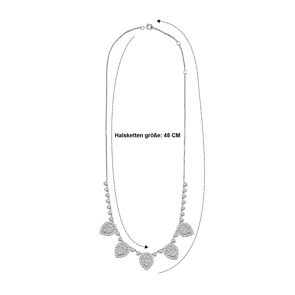 LUXURIANT DIAMOND - Lab Grown Diamant SI1 Halskette ca. 45 cm 925 Silber Silber (10-15 Werktage Lieferzeit) ca. 6.75 ct