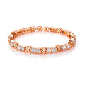 Designer Inspiriert - Weißer Zirkonia Armband ca. 19 cm Nickelfreies Messing, Roségoldfarbe