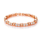 Designer Inspiriert - Weißer Zirkonia Armband ca. 19 cm Nickelfreies Messing, Roségoldfarbe