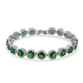 Weißes Zirkonia und grünes Kristall 19cm Armband