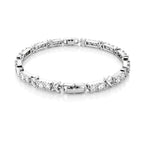 Designer Inspiriert - Weißer Zirkonia Armband ca. 19 cm Nickelfreies Messing, Silberfarben