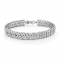 Weißes Zirkonia 19cm Armband in Silberton