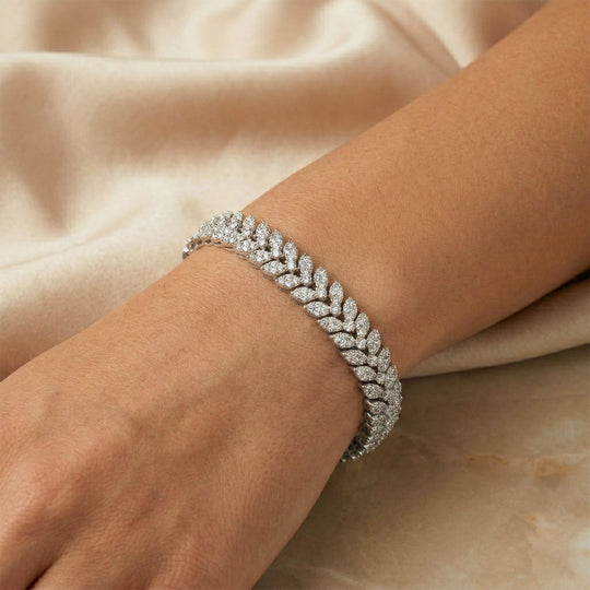 Weißer Zirkonia Armband ca. 19 cm Nickelfreies Messing 10.00 ct