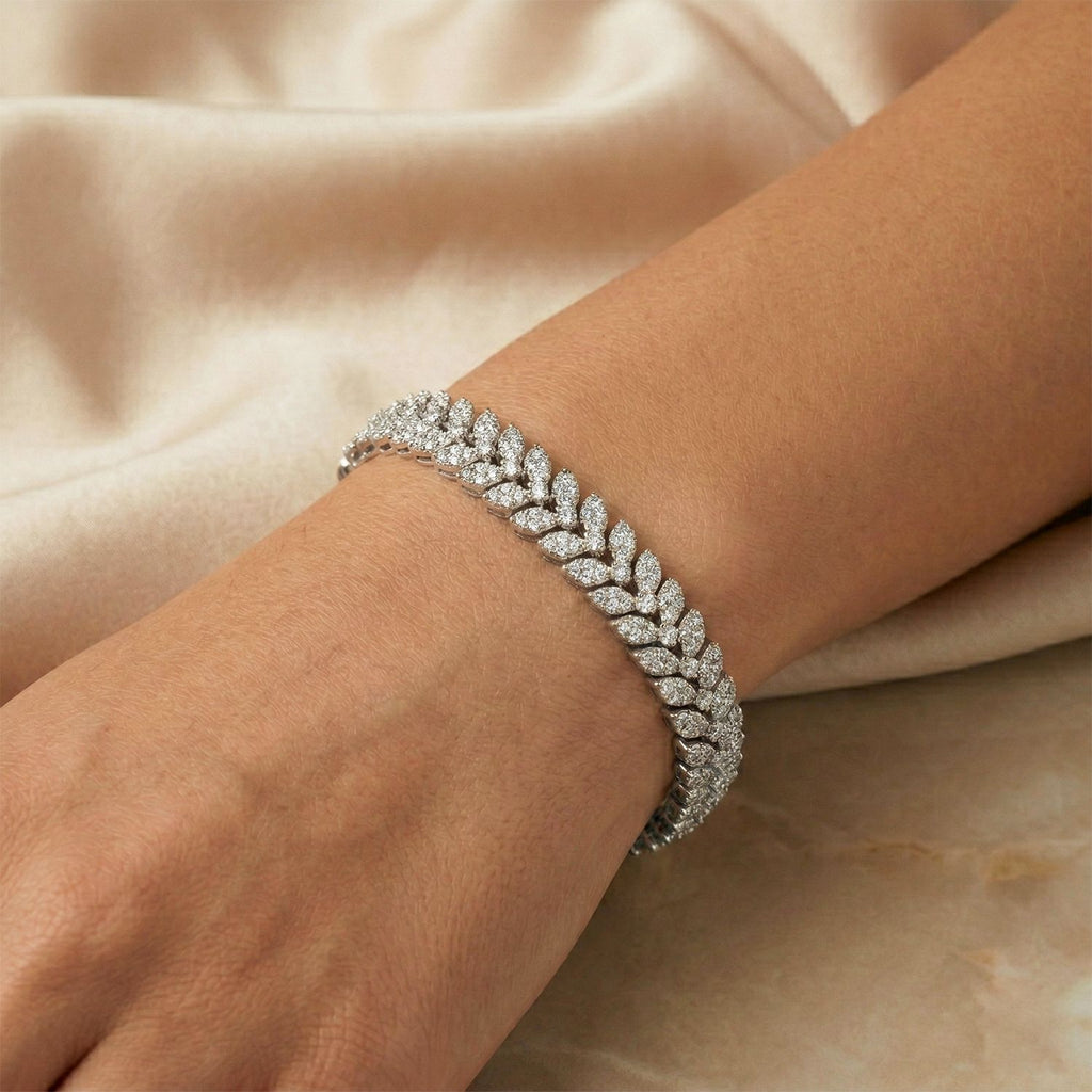 Weißer Zirkonia Armband ca. 19 cm Nickelfreies Messing 10.00 ct