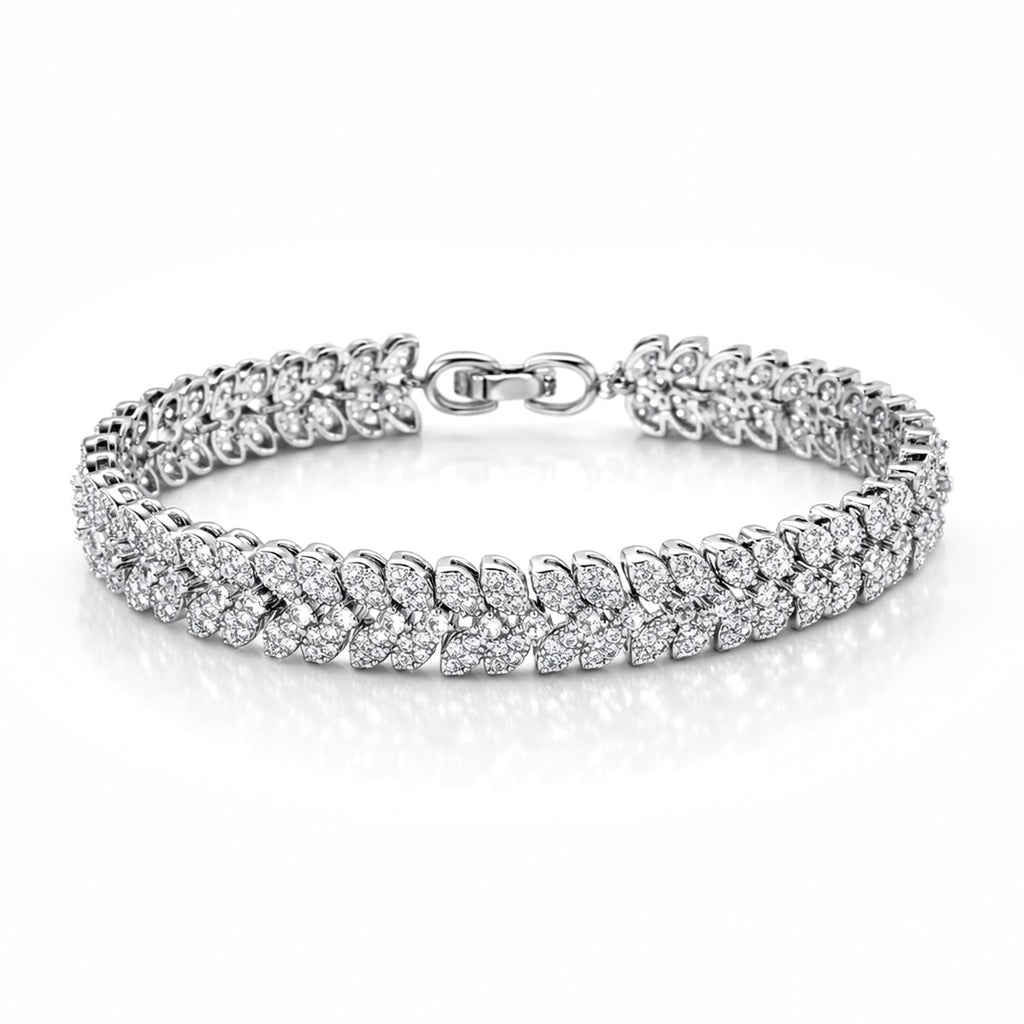 Weißer Zirkonia Armband ca. 19 cm Nickelfreies Messing 10.00 ct