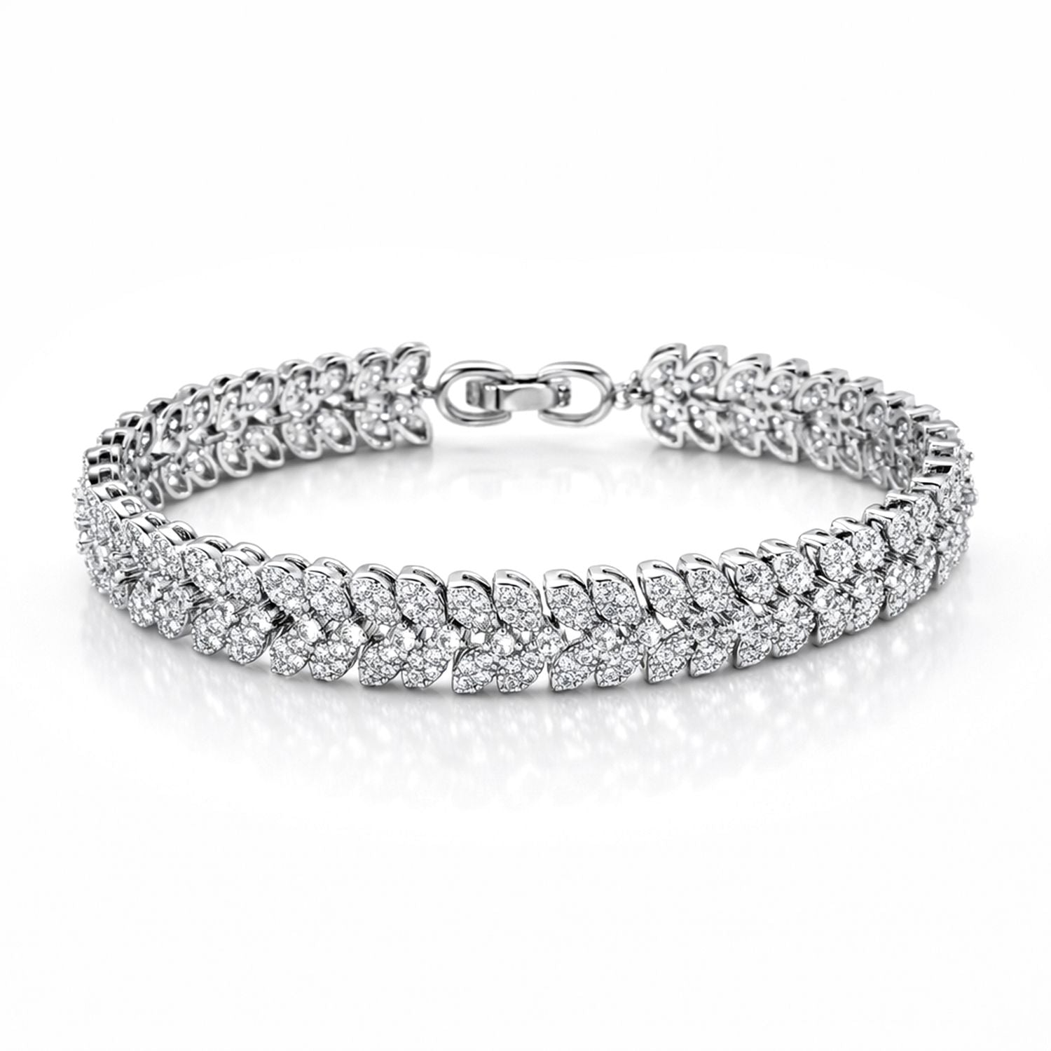 Weißer Zirkonia Armband ca. 19 cm Nickelfreies Messing 10.00 ct