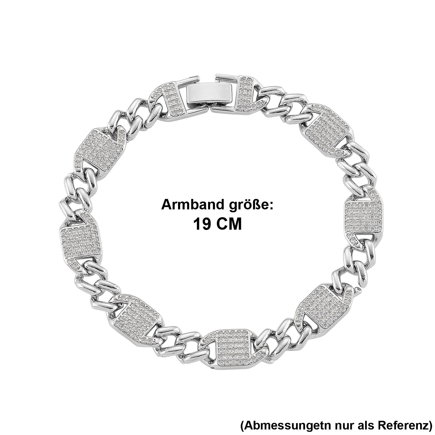 DESIGNER INSPIRIERT - Weißer Zirkonia Armband ca. 19 cm Nickelfreies Messing