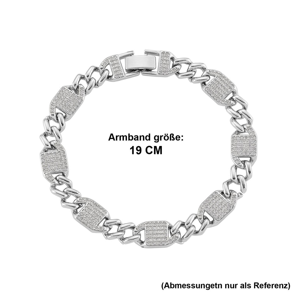 DESIGNER INSPIRIERT - Weißer Zirkonia Armband ca. 19 cm Nickelfreies Messing
