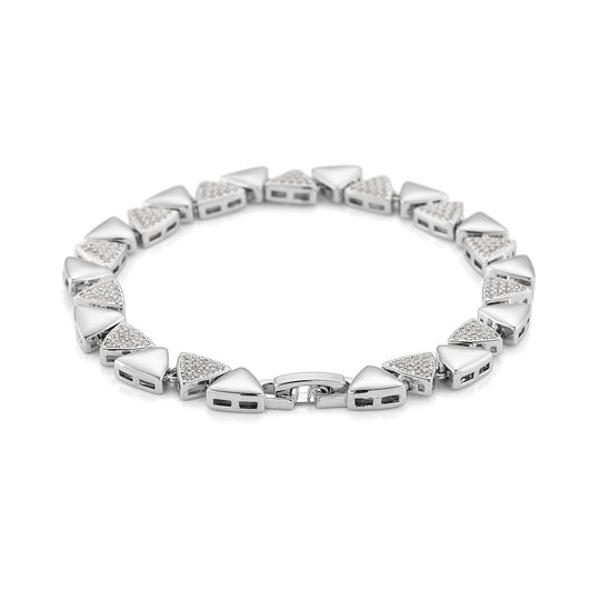 Weißer Zirkonia Armband ca. 19 cm Nickelfreies Messing