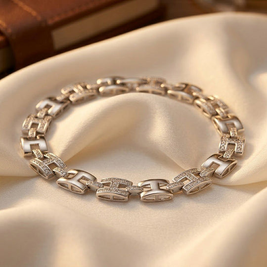Weißer Zirkonia Armband ca. 19 cm Nickelfreies Messing 4.00 ct