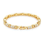 Designer Inspiriert - Weißer Zirkonia Armband ca. 19 cm Nickelfreies Messing, goldfarben