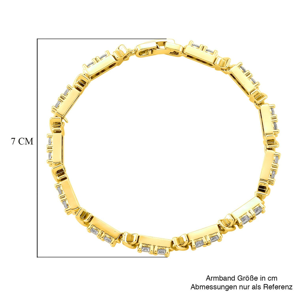 Designer Inspiriert - Weißer Zirkonia Armband ca. 19 cm Nickelfreies Messing, goldfarben