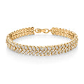 Weißes Zirkonia 19cm Armband in vergoldetem Messing