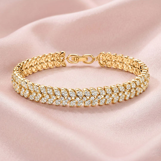 Weißer Zirkonia Armband ca. 19 cm Nickelfreies Messing 10.00 ct