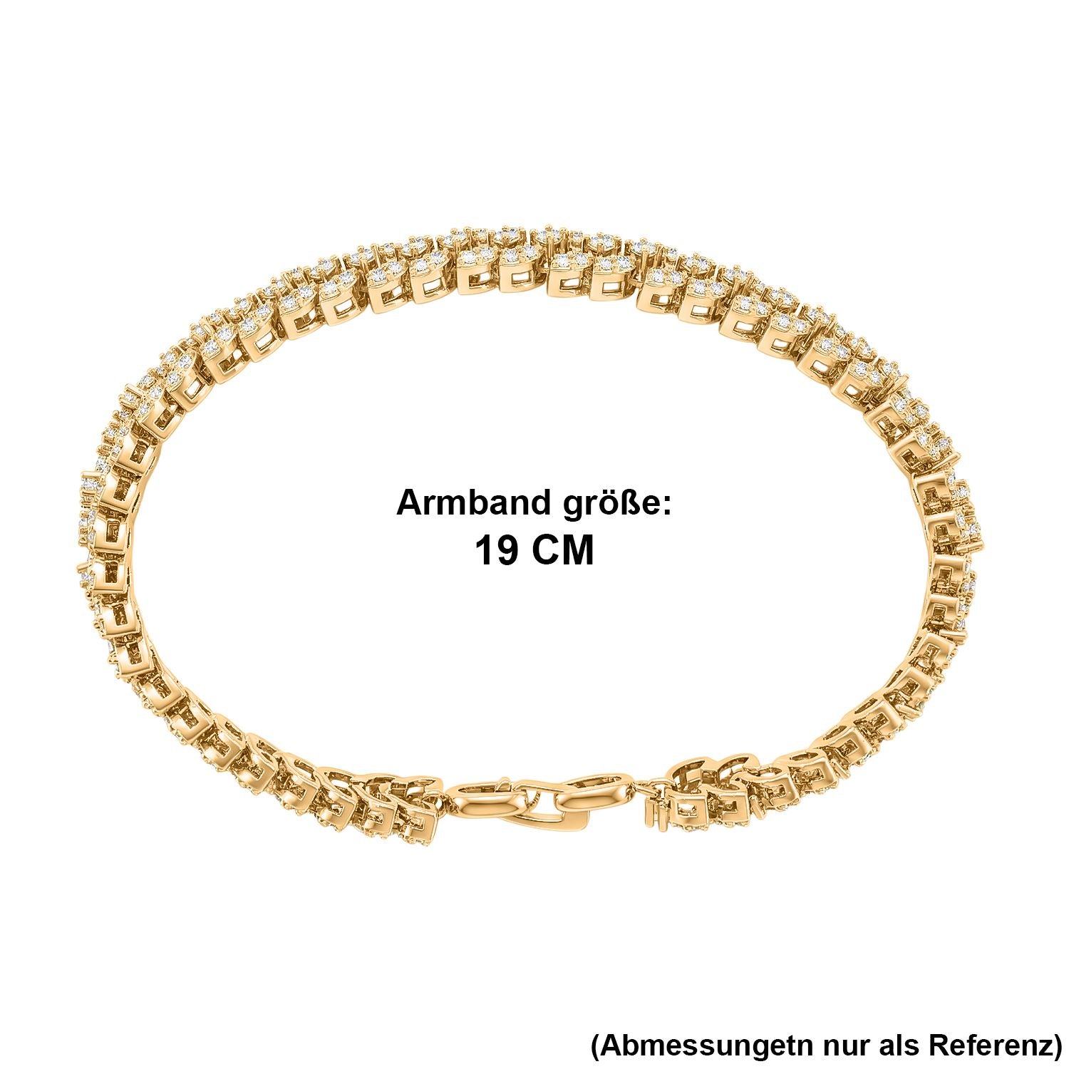 Weißer Zirkonia Armband ca. 19 cm Nickelfreies Messing 10.00 ct