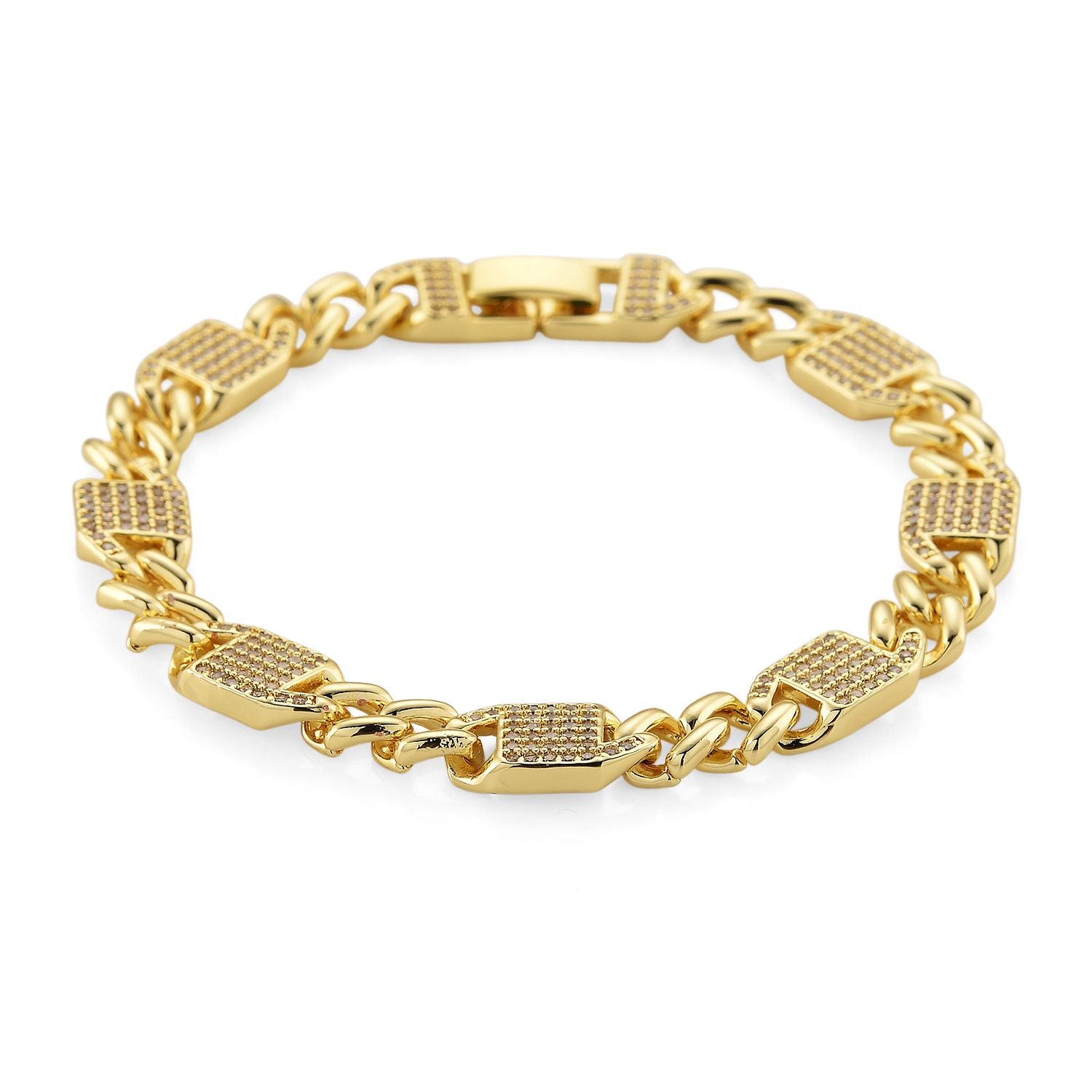 DESIGNER INSPIRIERT - Weißer Zirkonia Armband ca. 19 cm Nickelfreies Messing