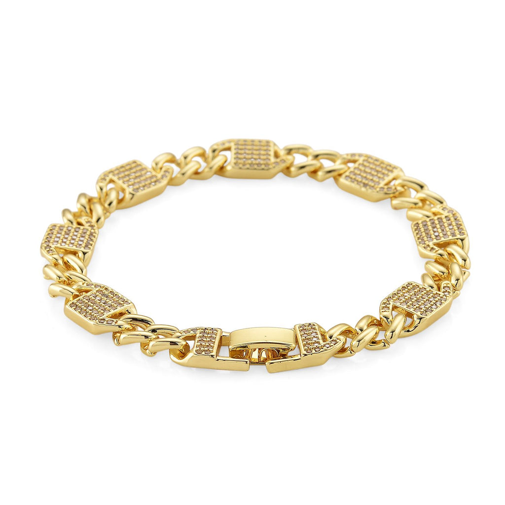 DESIGNER INSPIRIERT - Weißer Zirkonia Armband ca. 19 cm Nickelfreies Messing