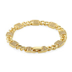 DESIGNER INSPIRIERT - Weißer Zirkonia Armband ca. 19 cm Nickelfreies Messing