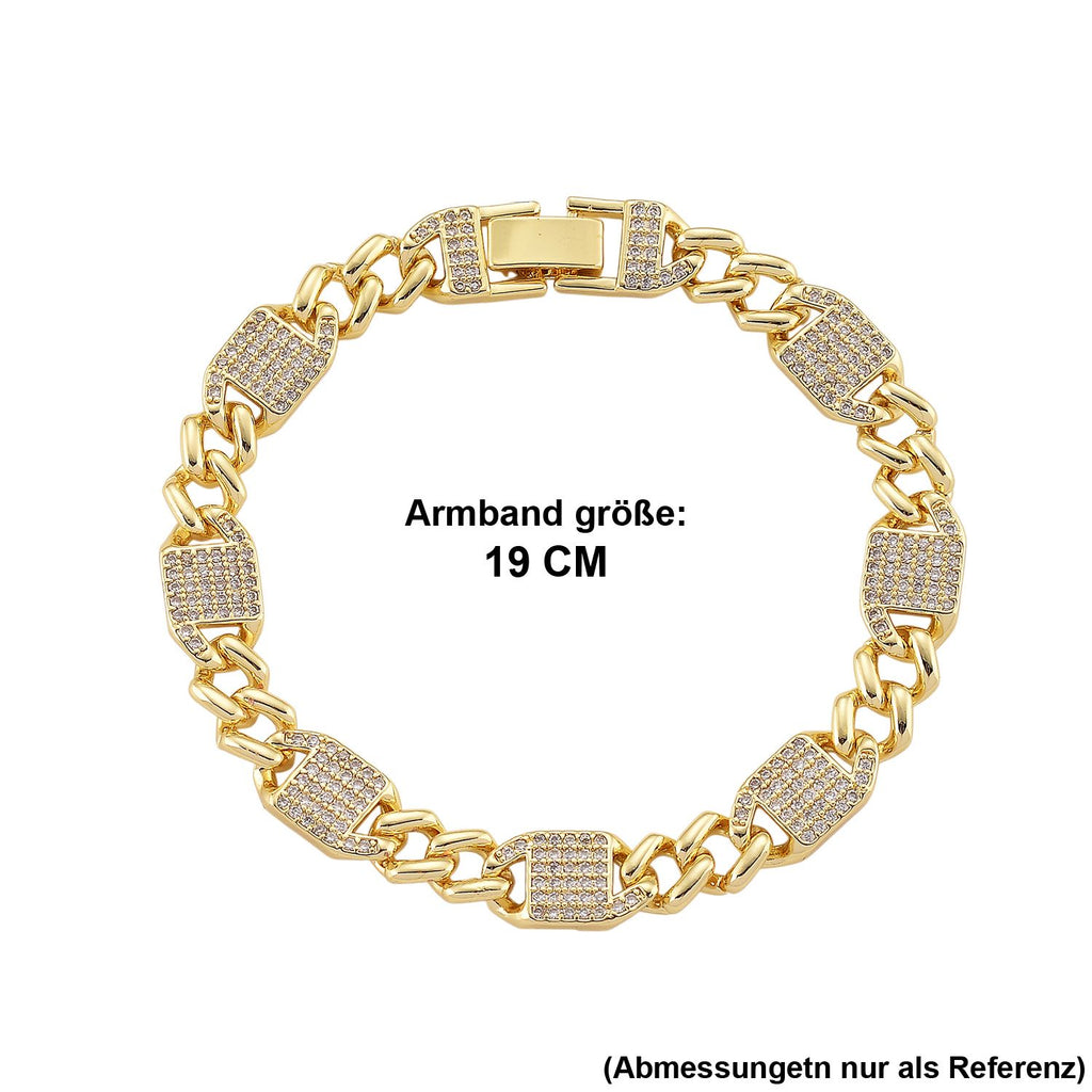DESIGNER INSPIRIERT - Weißer Zirkonia Armband ca. 19 cm Nickelfreies Messing