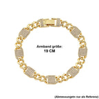 DESIGNER INSPIRIERT - Weißer Zirkonia Armband ca. 19 cm Nickelfreies Messing