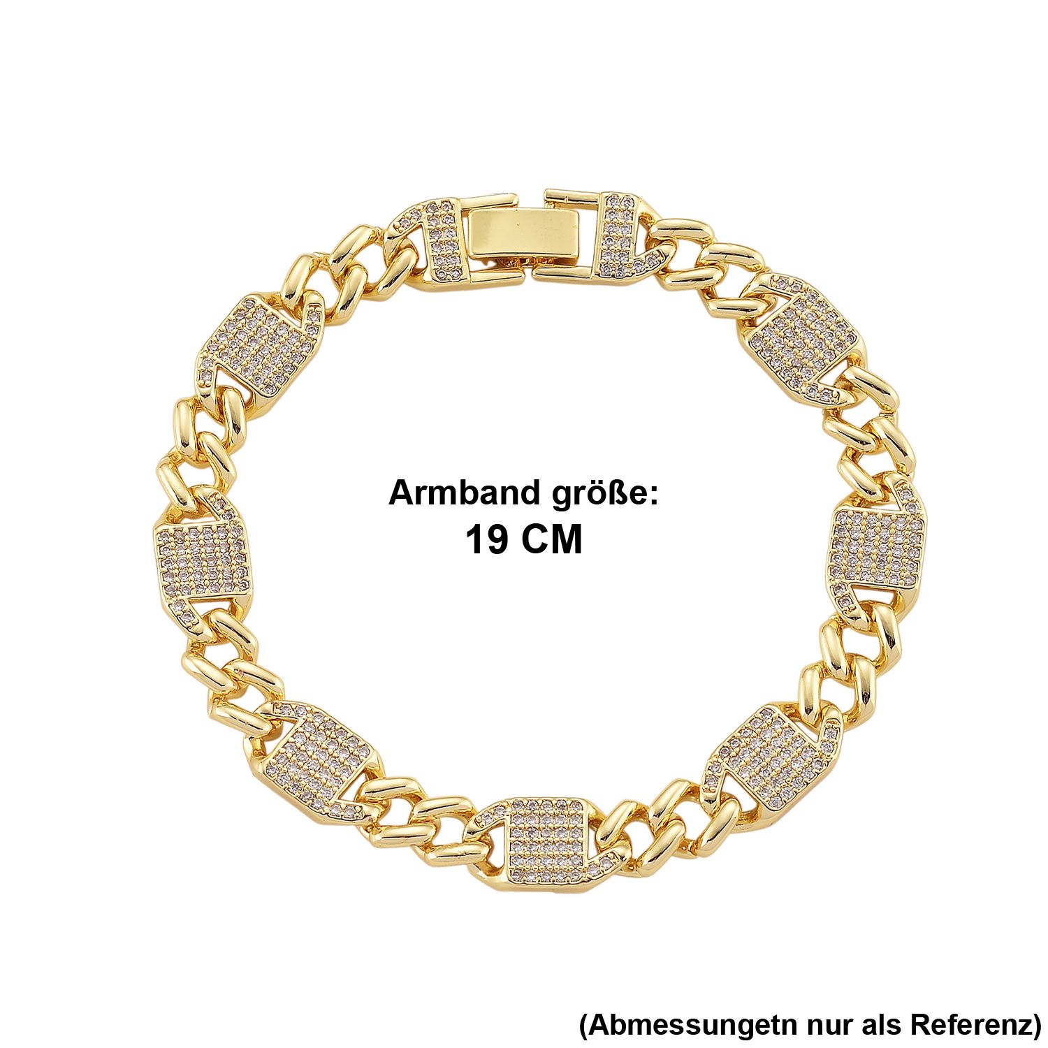 DESIGNER INSPIRIERT - Weißer Zirkonia Armband ca. 19 cm Nickelfreies Messing