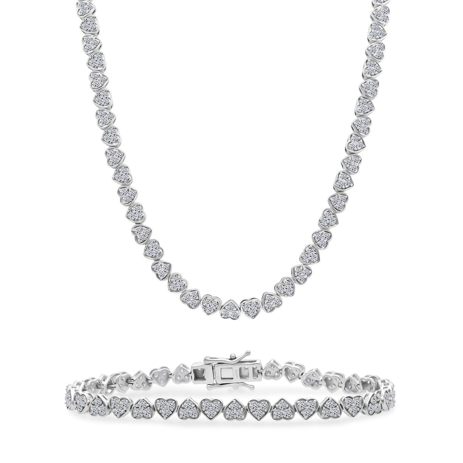 LUXURIANT SGL zertifizierte SI-GH Labor Diamant 45cm Halskette und 19cm Armband