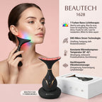 BEAUTECH Gesichts und Halsbehandlungs massagegerät, mit Nano-Lichttherapie, 1640 mAh, Schwarz