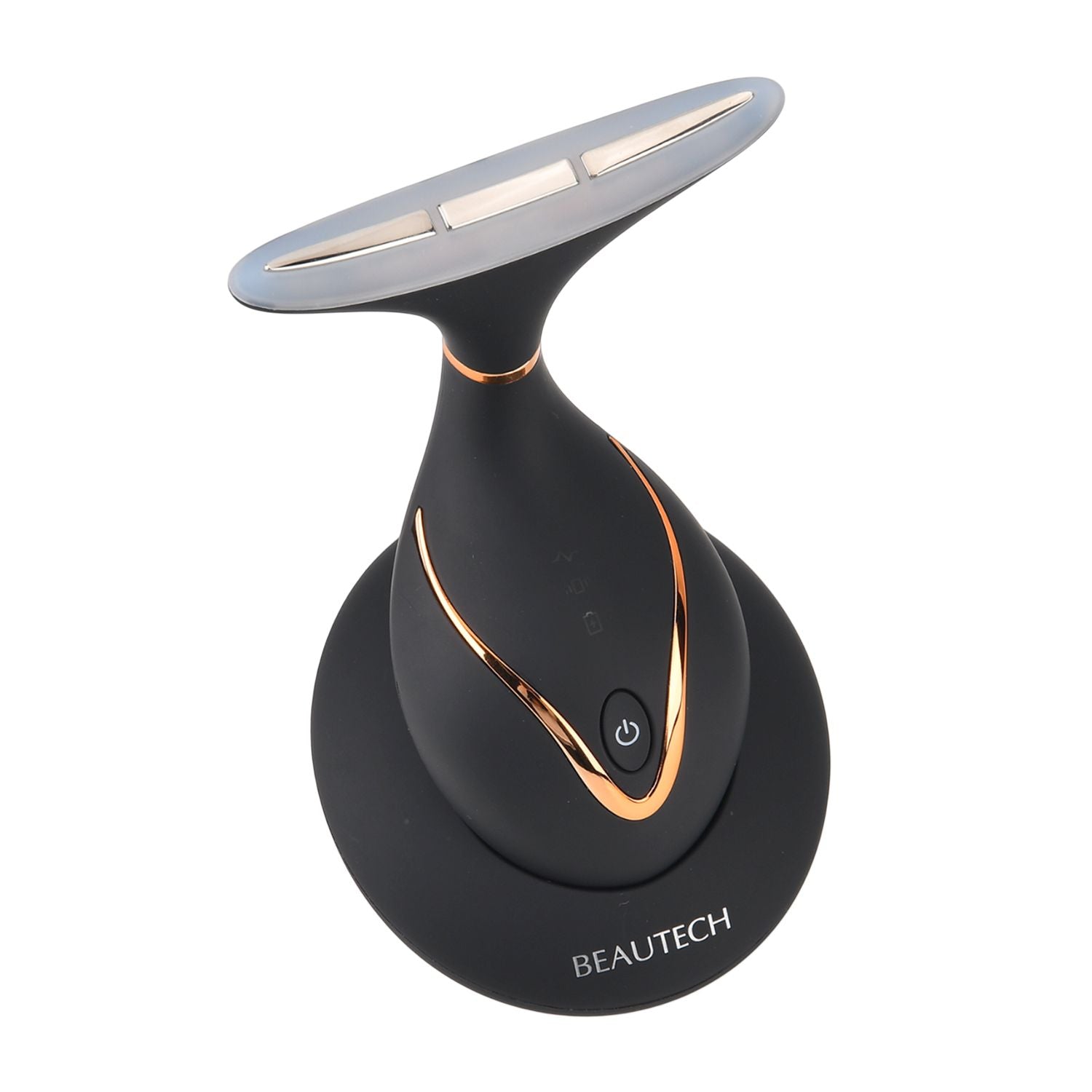 BEAUTECH Gesichts und Halsbehandlungs massagegerät, mit Nano-Lichttherapie, 1640 mAh, Schwarz