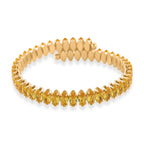 Goldgelber Zirkonia Armreif, flexibel (ca. 17 cm - 19.75 cm), Nickelfreies Messing gelb vergoldet