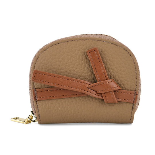 Leder Kartenetui mit RFID Schutz und Reißverschlussfach 10.5 x 8.5 x 2.5 cm Olivgrün