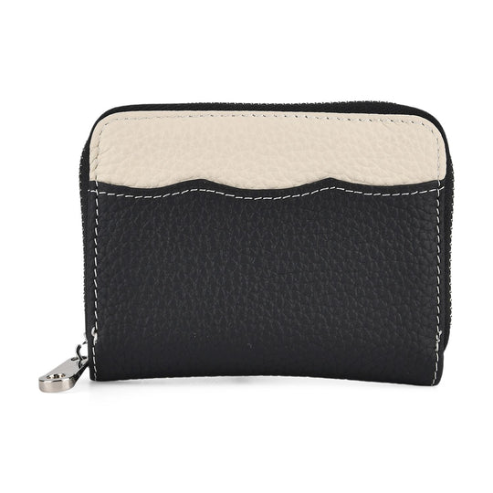 Echtleder Geldbörse mit RFID Schutz 11.5 x 8.5 x 2.5 cm Schwarz