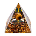 LIVMORE Kristall Pyramide Dekoration aus Kristall und Resin, 6cm, Gold
