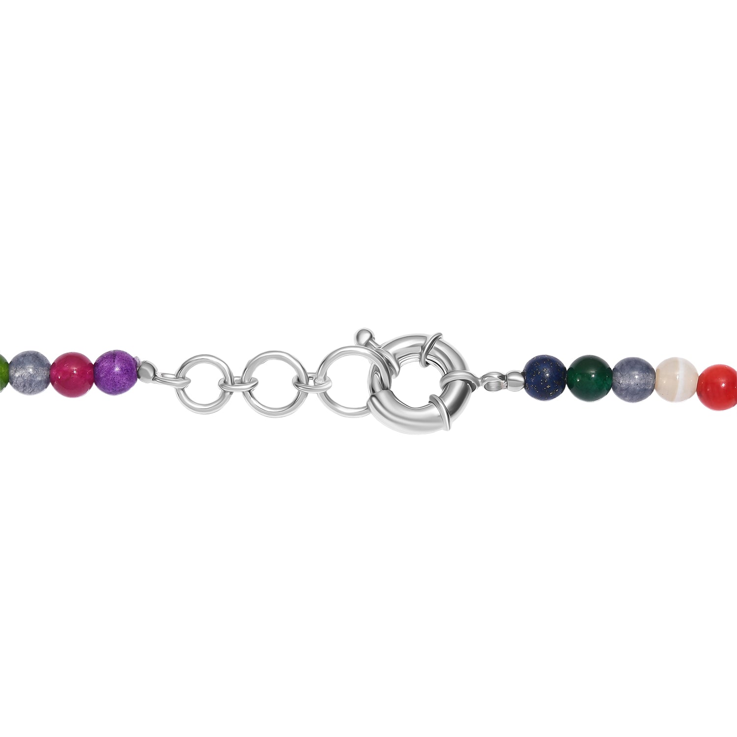 EVER TRUE Mehrfarbig Edelsteine Halskette ca. 50 cm + 2.5 cm Extender, Nickelfreies Messing platiniert ca. 205,00 ct.