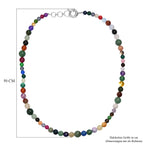 EVER TRUE Mehrfarbig Edelsteine Halskette ca. 50 cm + 2.5 cm Extender, Nickelfreies Messing platiniert ca. 205,00 ct.