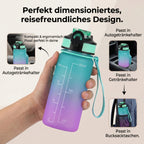LIVMORE Komfort Trinkflasche mit Trinkhalm und Trageschlaufe, 500 ml, Türkis Lila Ombre